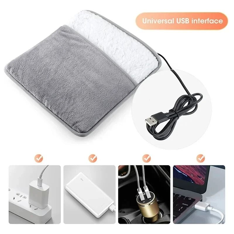 Portable USB Electric Foot Heating Pad Soft Plush Foot Warmer 1