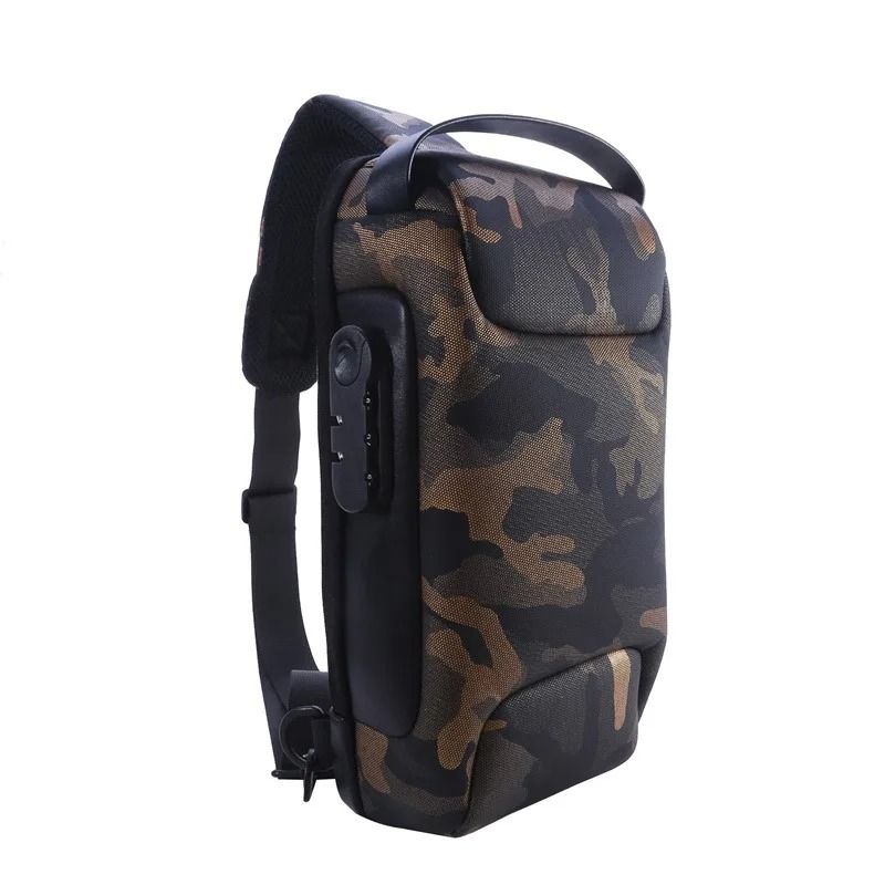 Mens USB Anti Theft Crossbody Bag Waterproof Oxford 9