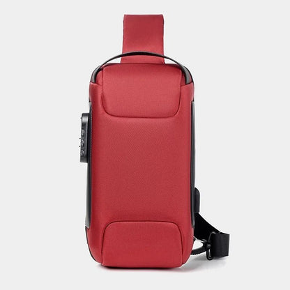 Mens USB Anti Theft Crossbody Bag Waterproof Oxford 10