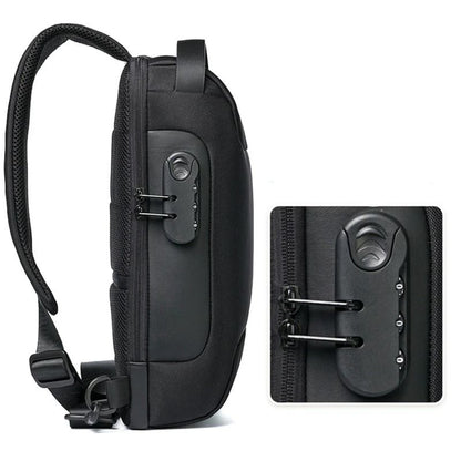 Mens USB Anti Theft Crossbody Bag Waterproof Oxford 3
