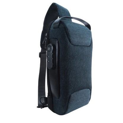 Mens USB Anti Theft Crossbody Bag Waterproof Oxford 8