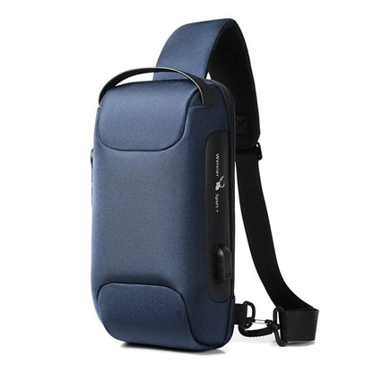 Mens USB Anti Theft Crossbody Bag Waterproof Oxford 12