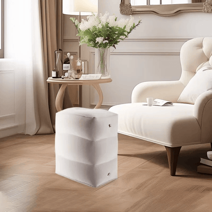 Portable Inflatable Travel Footstool with Adjustable Height and Storage Bag