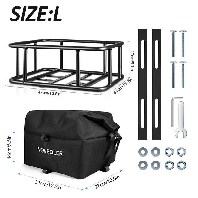 E Bike Cargo Rack Bag And Rear Basket Set 11