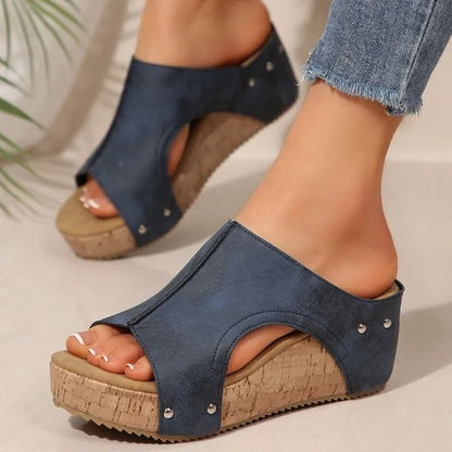Elegant Summer Wedge Slide Sandals For Women 1