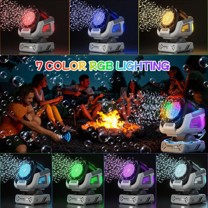 Upgraded Bubble Machine With Remote Control And RGB Lights 3
