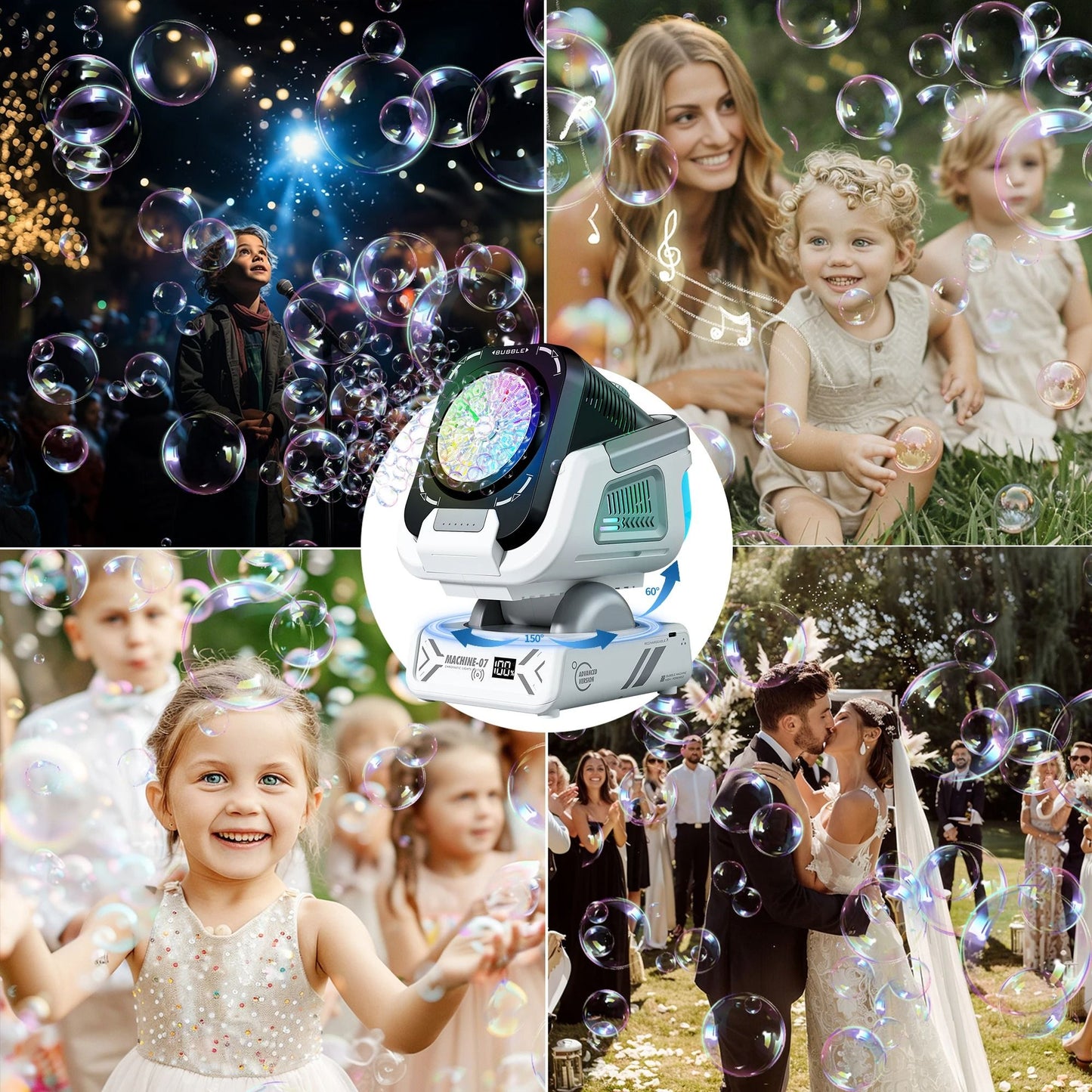 Upgraded Bubble Machine With Remote Control And RGB Lights 5