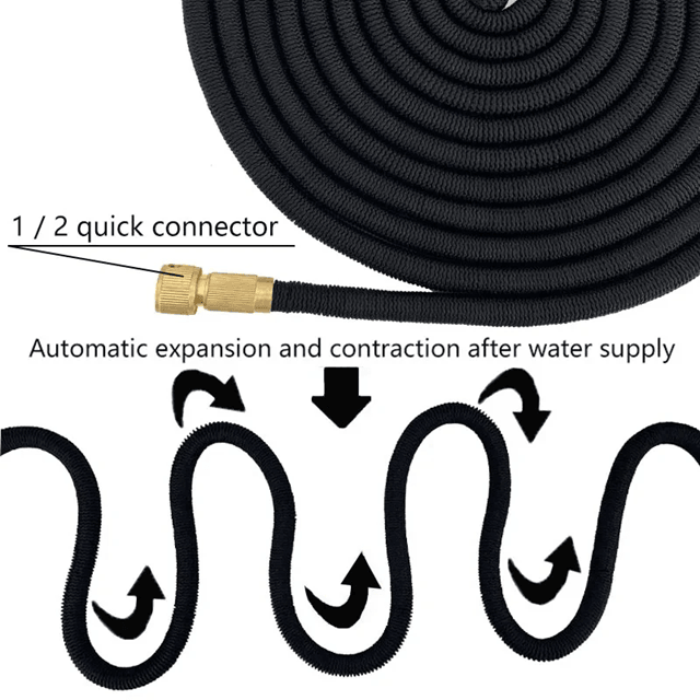 Expandable Magic Garden Hose With High Pressure Spray Gun For Car Wash And Outdoor Watering 1