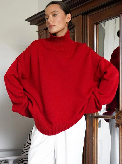 Womens Oversized Turtleneck Winter Sweater 1