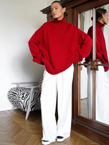 Womens Oversized Turtleneck Winter Sweater 2