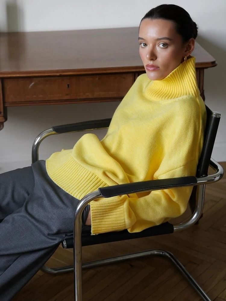 Womens Oversized Turtleneck Winter Sweater 4