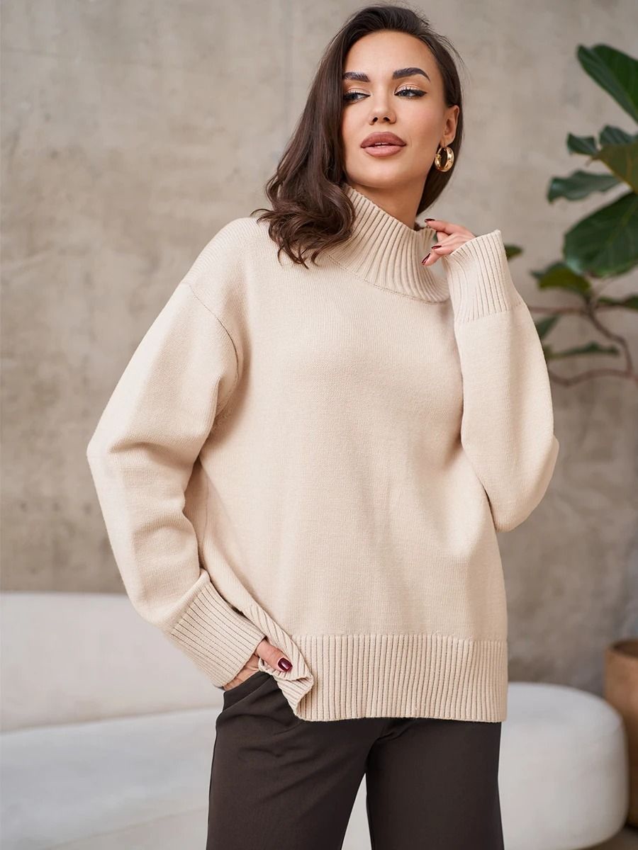 Womens Oversized Turtleneck Winter Sweater 11