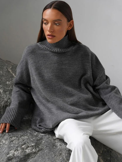 Womens Oversized Turtleneck Winter Sweater 12