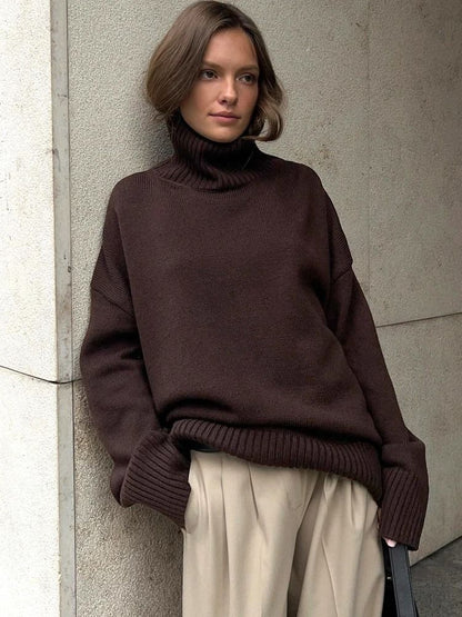 Womens Oversized Turtleneck Winter Sweater 6