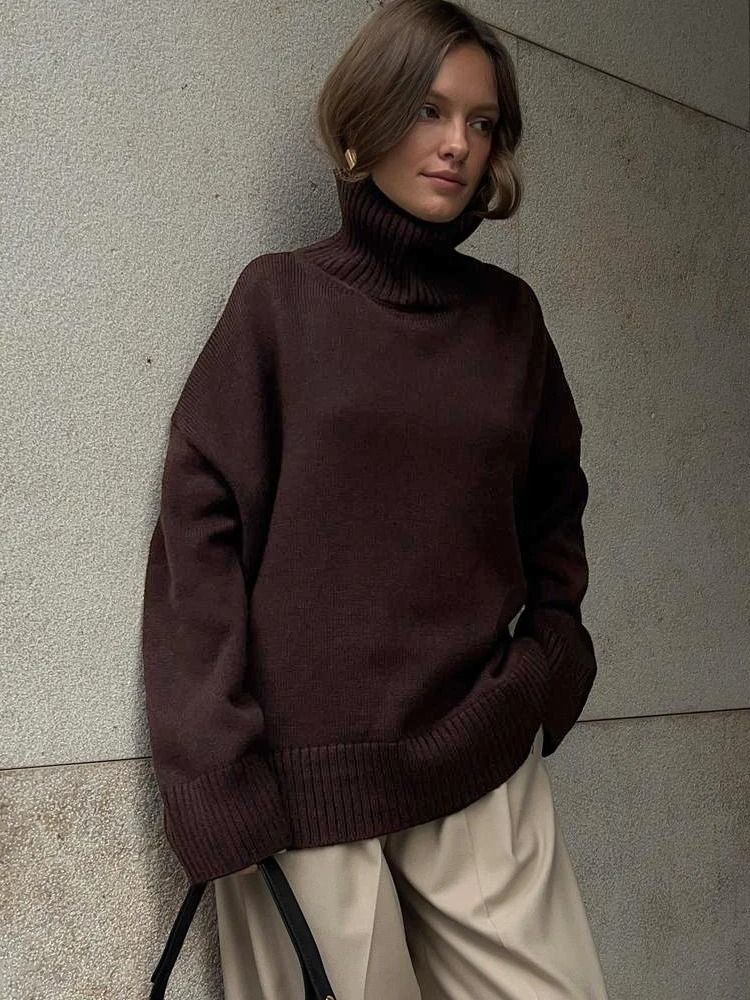Womens Oversized Turtleneck Winter Sweater 7