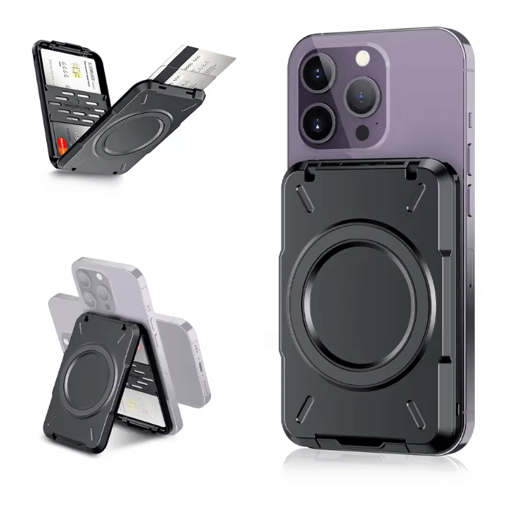 Magnetic Wallet Card Holder with RFID Blocking for iPhone