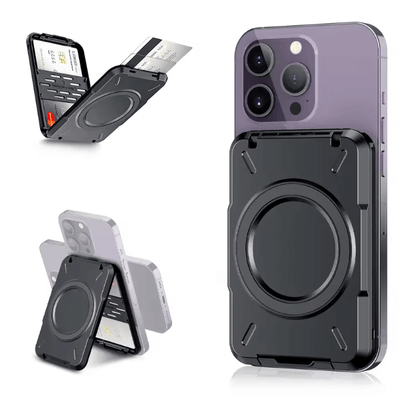 Magnetic Wallet Card Holder with RFID Blocking for iPhone