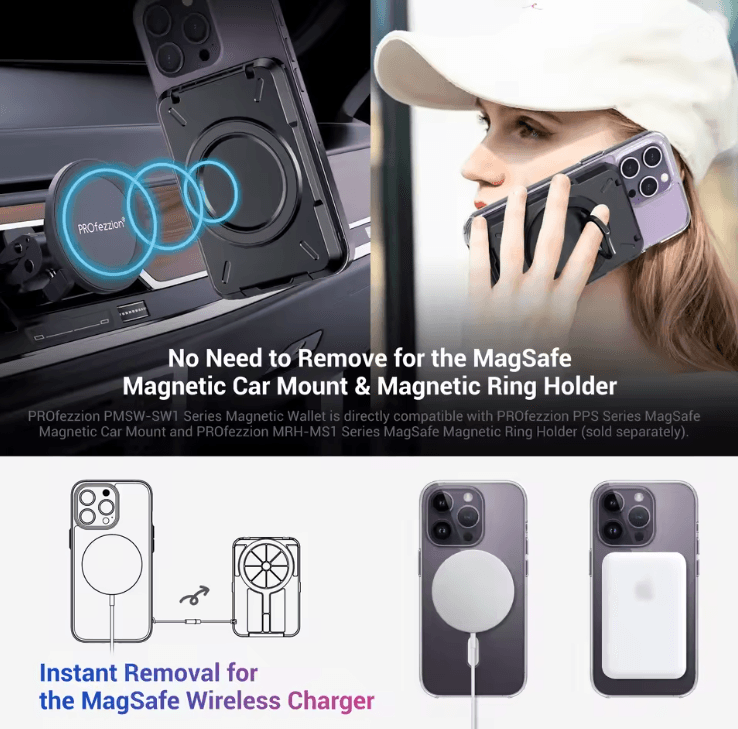 Magnetic Wallet Card Holder With RFID Blocking For IPhone 2