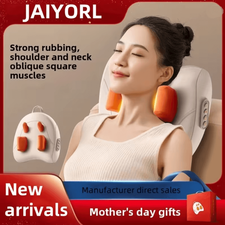 Wireless Shiatsu Massage Pillow with Heat for Neck Back and Shoulders