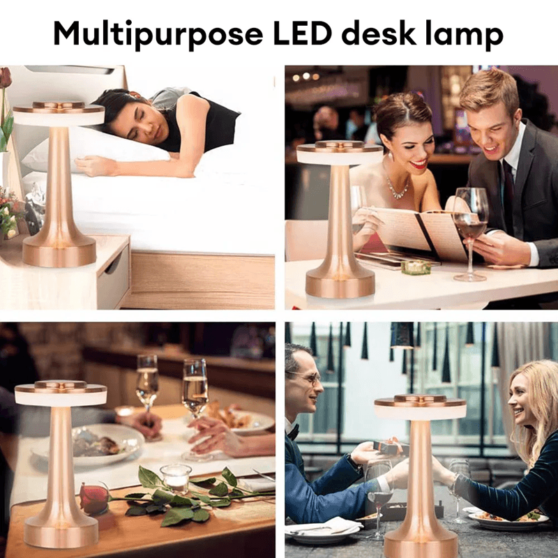 Retro LED Table Lamp USB Rechargeable Dimmable Night Light 3