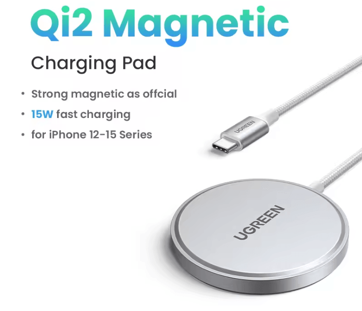 UGREEN Qi2 15W Magnetic Wireless Charger For IPhone 5