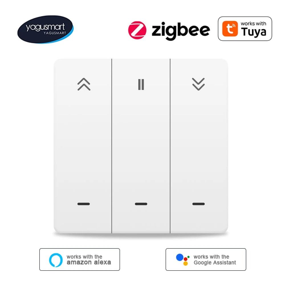 Yagusmart Zigbee Smart Curtain Switch for Roller Shade Motor