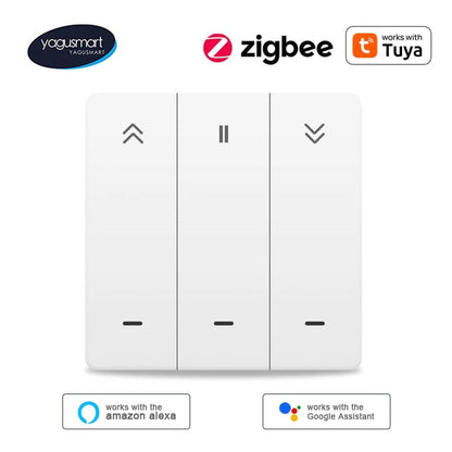 Yagusmart Zigbee Smart Curtain Switch for Roller Shade Motor