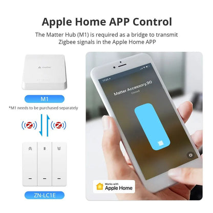 Yagusmart Zigbee Smart Curtain Switch For Roller Shade Motor 1