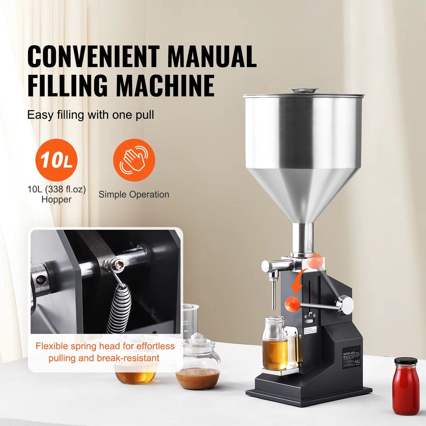 Manual Liquid Filling Machine With Adjustable Hopper  Precision Paste  Bottle Filler For Water Sham 1