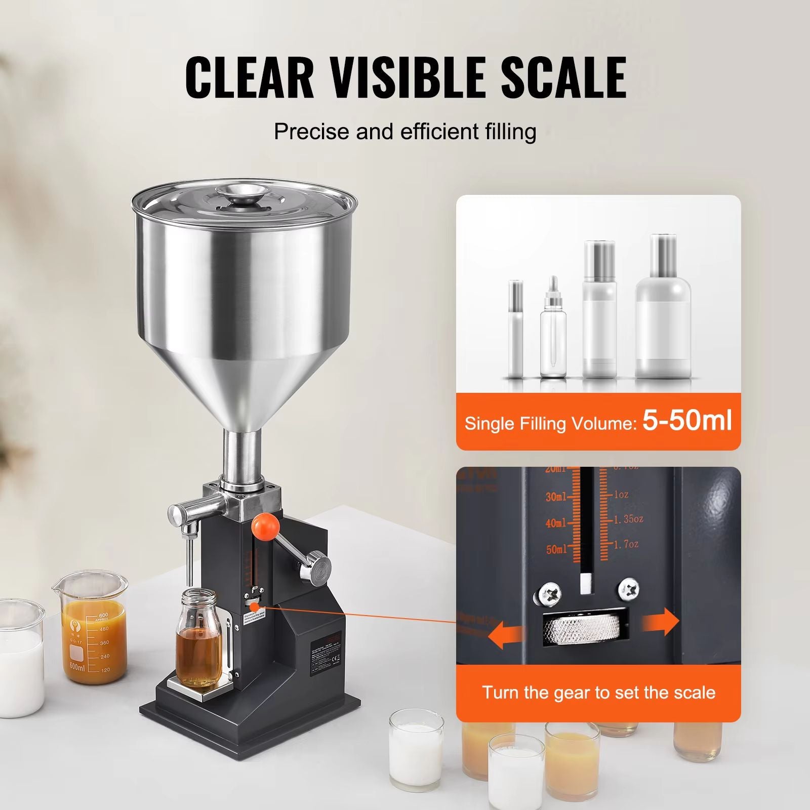 Manual Liquid Filling Machine With Adjustable Hopper  Precision Paste  Bottle Filler For Water Sham 2