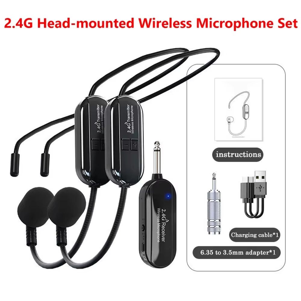 Wireless Headset Microphone Kit With 24G Transmitter  Receiver For Teaching Stage And Public Speaki 8