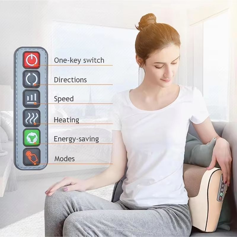 Infrared Heating Back And Neck Massager Pillow  Deep Tissue Electric Kneading For Shoulder Waist Le 1