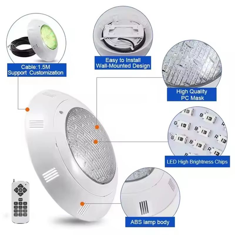 RGB LED Pool Light 12V  Waterproof IP68 Underwater Swimming Lamp For Pools Fountains And Outdoor De 2