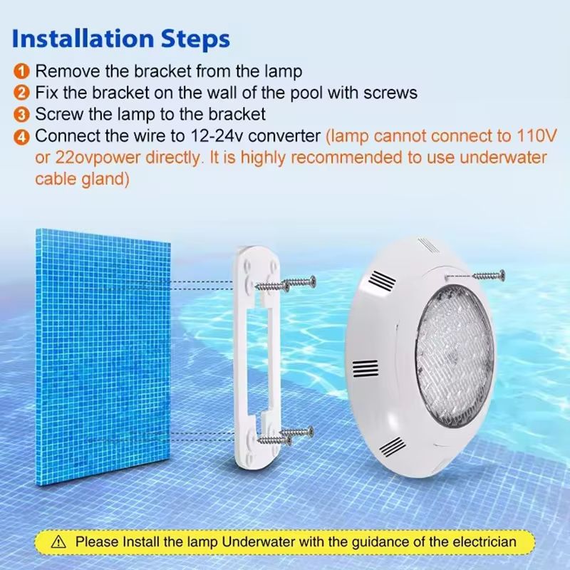 RGB LED Pool Light 12V  Waterproof IP68 Underwater Swimming Lamp For Pools Fountains And Outdoor De 5