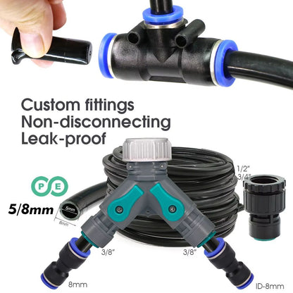 Garden Misting And Watering System Kit With Adjustable Nozzles And SelfPriming Pump  Outdoor Coolin 3