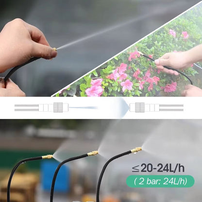 Garden Misting And Watering System Kit With Adjustable Nozzles And SelfPriming Pump  Outdoor Coolin 5
