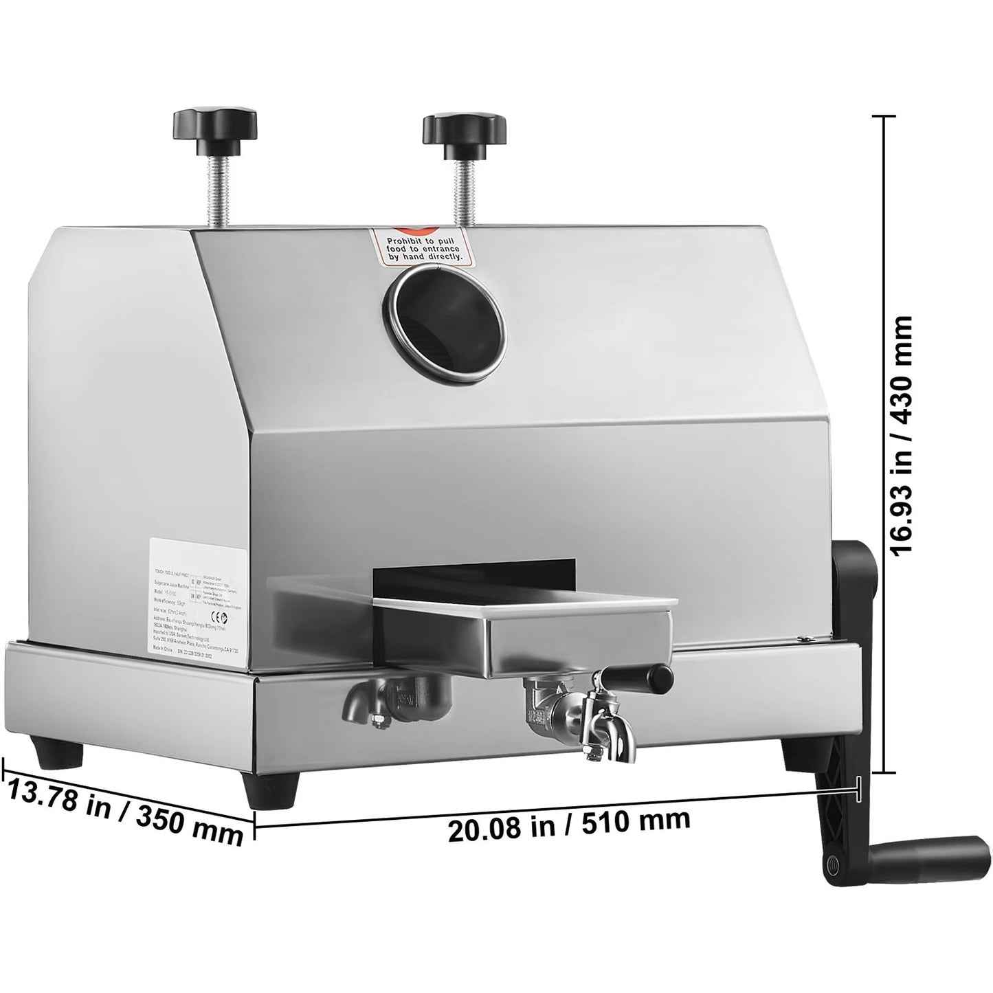 Commercial Sugar Cane Juicer Machine  High Output Stainless Steel Sugarcane Extractor With 3 Roller 6