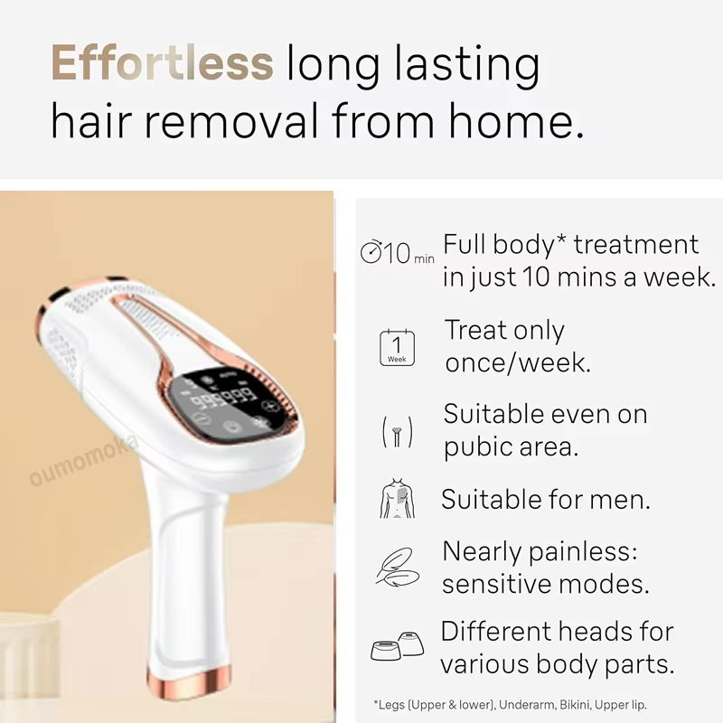 Permanent IPL Hair Removal Device  AtHome Laser Epilator For Women  Men With Facial And Body Use 4