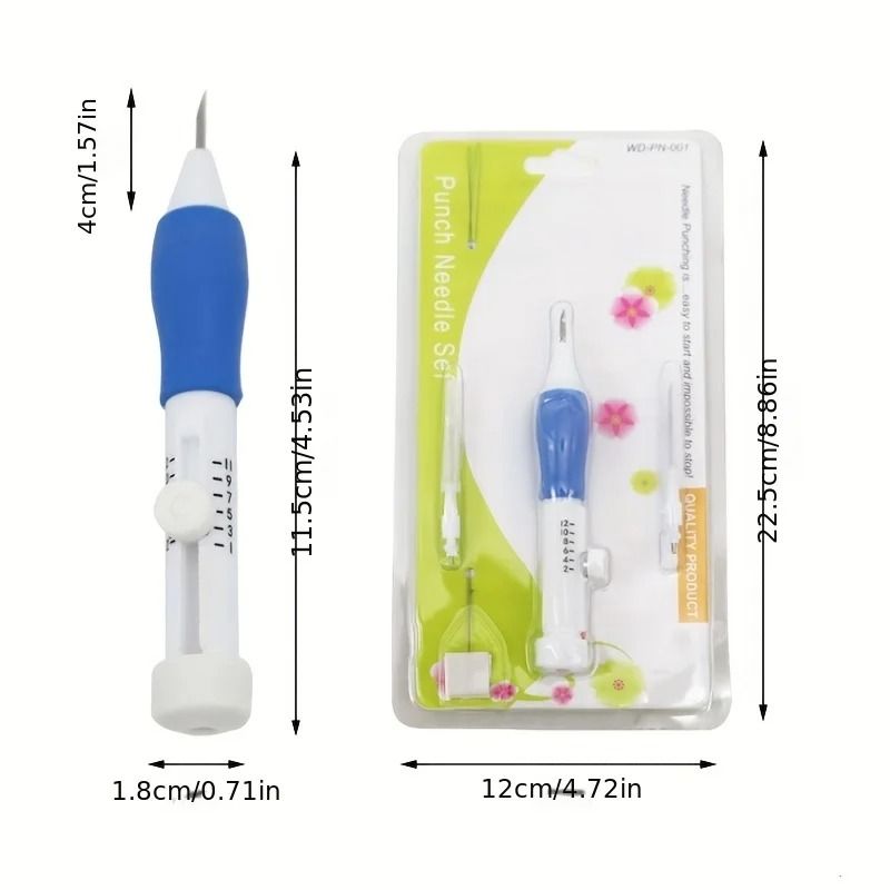 Adjustable Magic Embroidery Pen Set With 3 Needles Threader Scissors 5