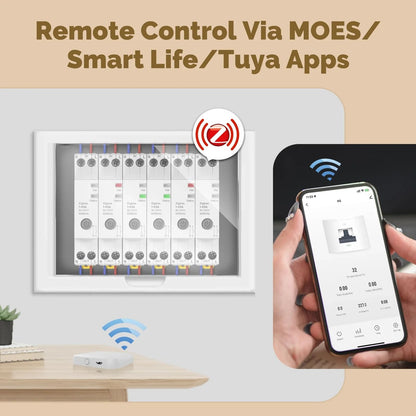 Moes Tuya Zigbee Smart Circuit Breaker 63A Fireproof Electricity Monitor 4