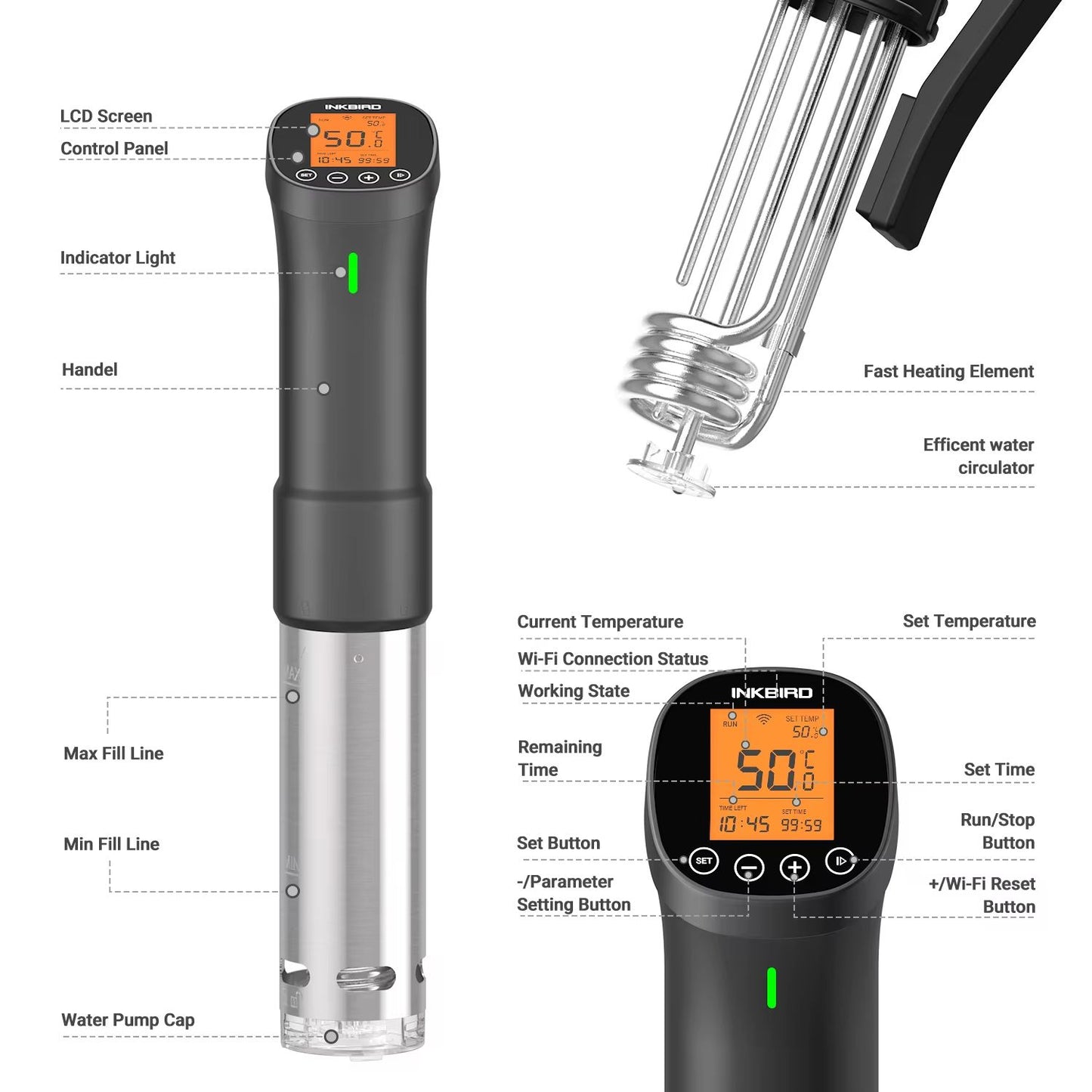 INKBIRD ISV200W WiFi Sous Vide Cooker  Precision Immersion Circulator With Stainless Steel Componen 1