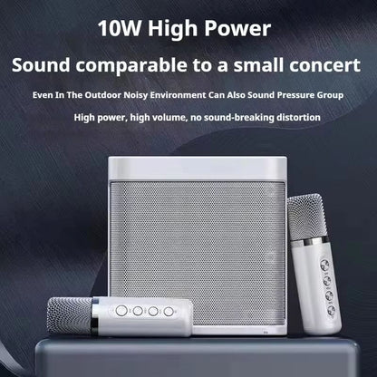 VIKEFON Portable Karaoke Machine with 2 Wireless Microphones – Boombox Speaker with Voice Changer, AUX, TF & USB Support