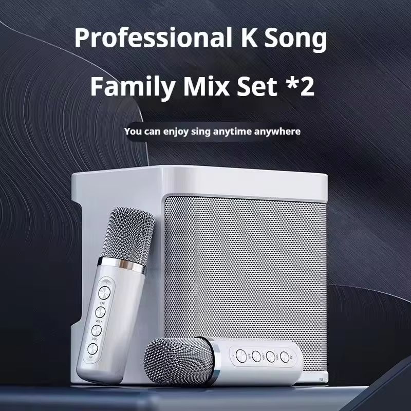 VIKEFON Portable Karaoke Machine With 2 Wireless Microphones  Boombox Speaker With Voice Changer AU 1