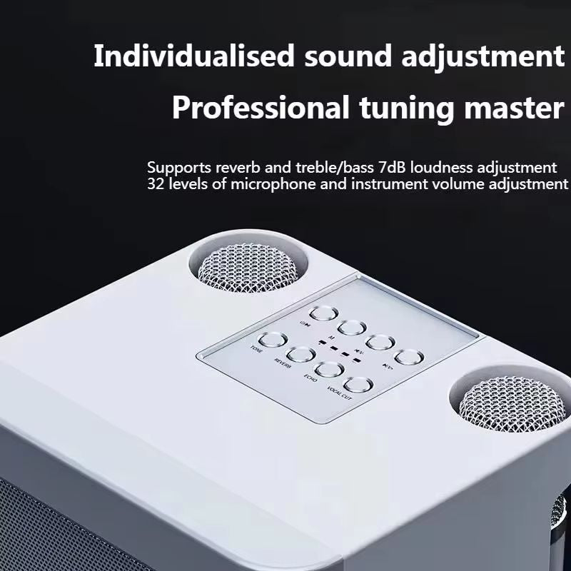 VIKEFON Portable Karaoke Machine With 2 Wireless Microphones  Boombox Speaker With Voice Changer AU 4