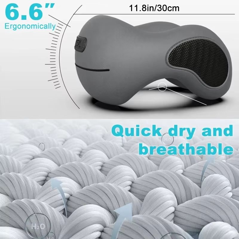 UShaped Memory Foam Travel Neck Pillow  Slow Rebound Soft Cushion For Sleeping Cervical Support  Re 4
