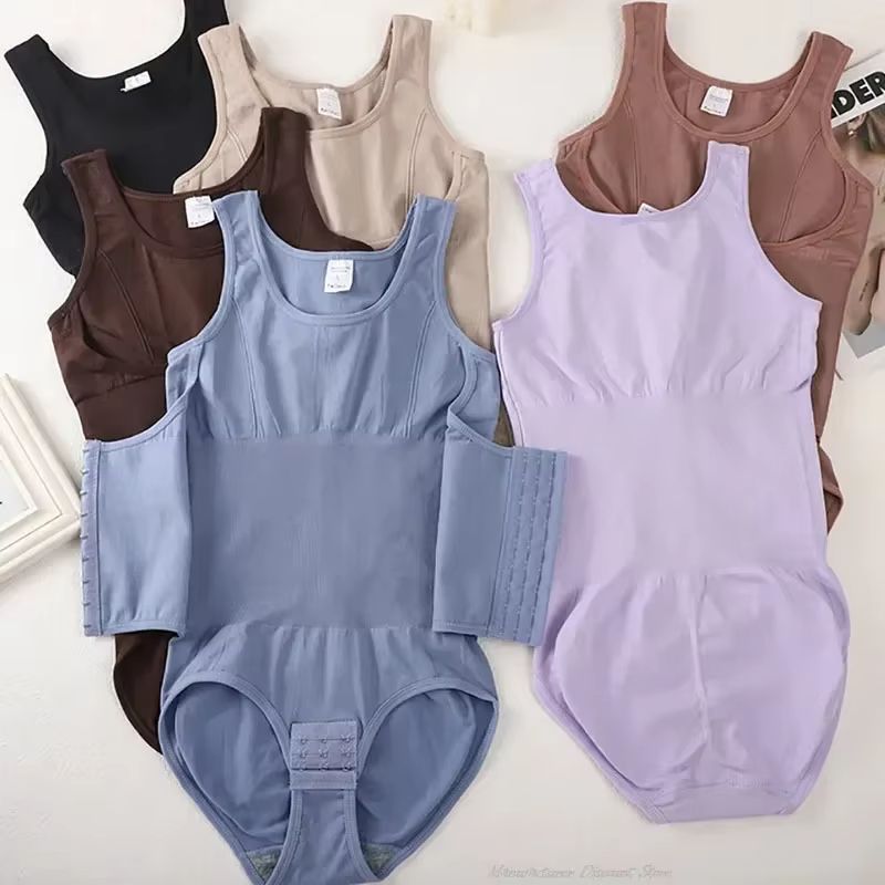 Women's Bodysuit Shapewear with Zipper and Belt – Tummy Control Slimming Waist Trainer Body Shaper