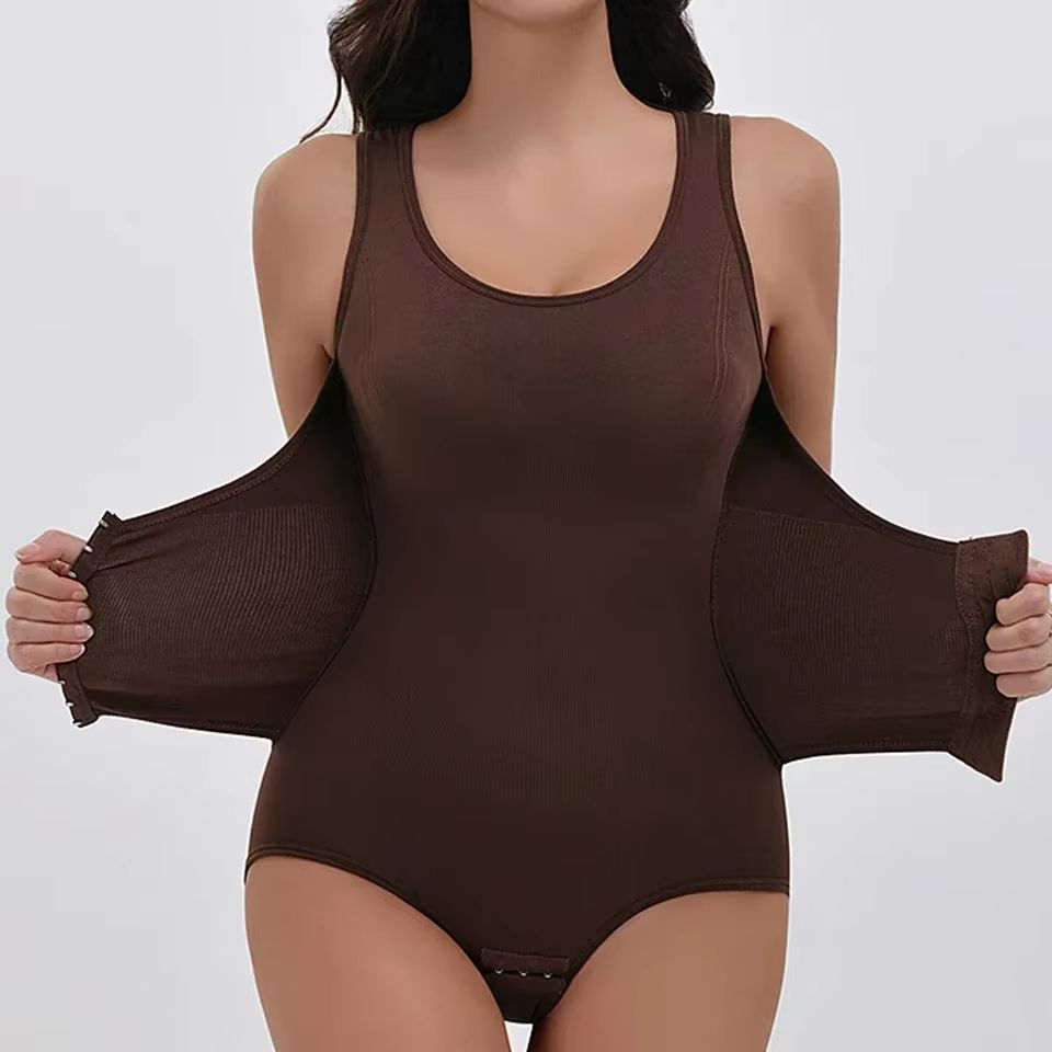 Womens Bodysuit Shapewear With Zipper And Belt  Tummy Control Slimming Waist Trainer Body Shaper 2