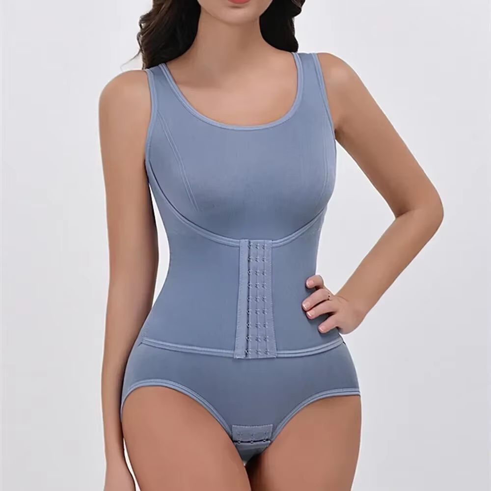 Womens Bodysuit Shapewear With Zipper And Belt  Tummy Control Slimming Waist Trainer Body Shaper 3