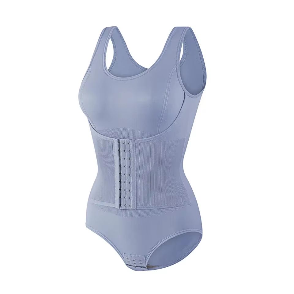 Womens Bodysuit Shapewear With Zipper And Belt  Tummy Control Slimming Waist Trainer Body Shaper 8