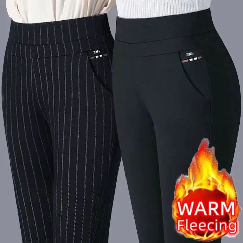 Women's Winter Warm Pencil Pants – Fleece-Lined Skinny Trousers for Cold Weather Comfort & Style